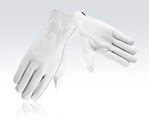 Guantes de conductor de cuero de color beige con funciones anticortes y antideslizantes - Product Image 2