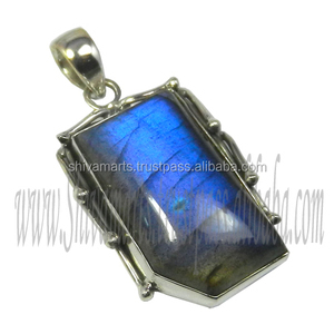 2024วินเทจรูปแบบล่าสุดสำหรับแม่925เงินสเตอร์ลิงสร้อยคอจี้อัญมณีลาบราดอไรต์จี้เครื่องประดับที่ดีมีเสน่ห์ - Product Image 2