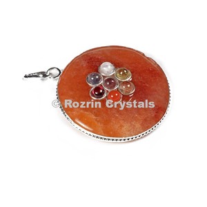 Colgantes de Disco de Aventurina Melocotón, Joyería de Piedras Preciosas Naturales para Sanación con Reiki, Venta al por Mayor de Colgantes para Mujeres y Hombres - Product Image 1
