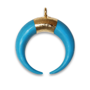 จี้ห้อยรูปพระจันทร์ครึ่งเสี้ยวสีเงินสเตอริงพร้อมกรอบสีเทอร์ควอยซ์หนึ่งวงโรเดียมหรือชุบทองสำหรับปาร์ตี้ - Product Image 2