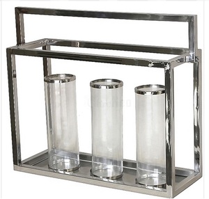 VICL3683 Handmade Steel Three Light Candle <b>Lantern</b> Elegant Metal Christmas | Home Decoration Wedding Festive Table Decor - Product Image 1