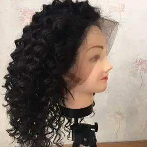 2018 레이스 가발 14 인치 처녀 스트레이트 인간의 머리카락 버진 아시아 헤어 위브