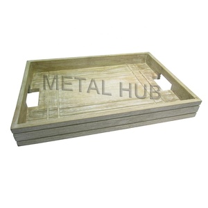 ถาดไม้สี่เหลี่ยมทำจากไม้มะม่วงทำจากไม้สีขาว - Product Image 1