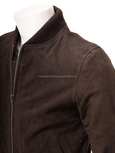 100% Marron Daim Bomber Veste - Product Image 3