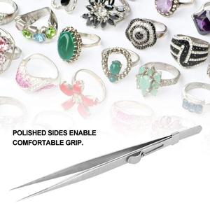 Pinzas de joyería de acero inoxidable no magnéticas ajustables Pinzas de diamante de bloqueo para un manejo preciso - Product Image 5