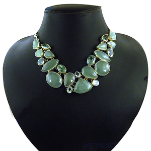 Collier en argent de pierres précieuses esthétiques aigue-marine naturelle et précieuse Bijoux en argent sterling 925 Tenue de cérémonie festive - Product Image 2