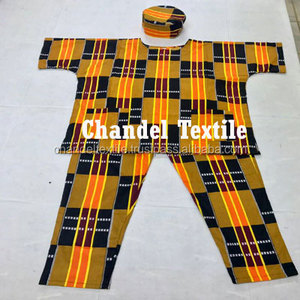 แอฟริกัน Kente ชุดเสื้อผ้าพิมพ์ลายขี้ผึ้ง Dashiki,ชุดกางเกงพร้อมหมวกและเครื่องแต่งกายฟรีไซส์กางเกงแอฟริกัน Kente ผู้ชายหมวกแอฟริกัน - Product Image 2