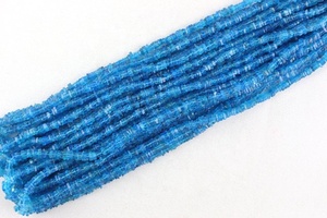 16\" Long Neon Apatite Gemstone Necklace Smooth Square Shape <b>Heishi</b> <b>Beads</b> for Jewelry Making Blue Color-for DIY - Product Image 4