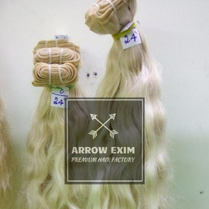 Tóc vàng màu tóc con người sợi ngang bó có nguồn gốc từ đền duy nhất rút ra phần mở rộng tóc bán buôn - Product Image 3