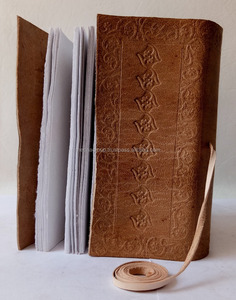 Unique Handmade Genuine Leather <b>Diary</b> Embossed Strap Closure Tan Color Leather Journal for Distinctive Writing for Office Gifts - Product Image 5