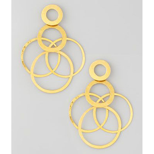 ต่างหูหมุดชุบทองรูปทรงเรขาคณิตของผู้หญิง,ต่างหูทรงกลมทันสมัยรุ่นใหม่ - Product Image 2