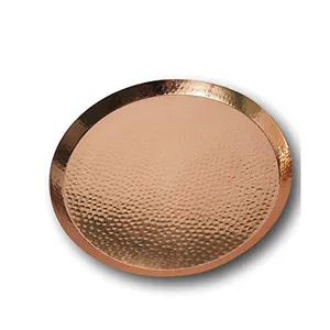 Bandeja de Metal antigua de cobre martillado - Product Image 1