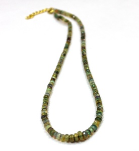 Collar de Ópalo Etíope Chapado en Oro Clásico Hecho a Mano de Alta Calidad, Joyería de Cuentas Finas Naturales para Regalo de Boda - Product Image 3