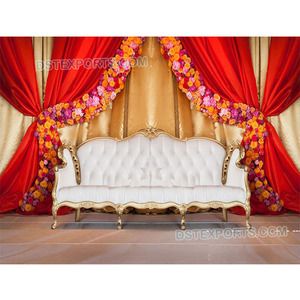 Latest Indian Wedding Sofa for <b>Sale</b> Muslim Wedding Stage Furniture Weddings <b>Wooden</b> <b>Carved</b> Sofa Set - Product Image 1