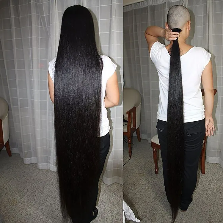 40 inch 8a grade straight virgin mink brazilian real human hair bundles with closure