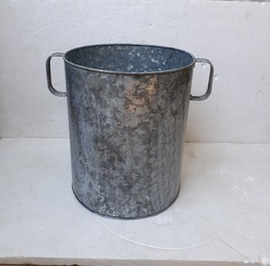 Taza redonda galvanizada de doble Mango, de metal, aprobada por smetta - Product Image 1