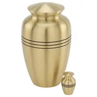 Nieuwe Collectie Messing Volwassen Crematie Urnen Voor As Gouden Reliëf Messing Urnen Handgemaakte Royal Urnen-Radiance