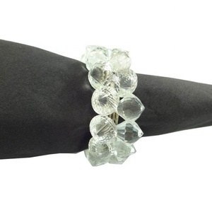Servilletero decorativo con perlas de cristal, servilletero de Metal redondeado para bodas, restaurantes, vajilla, accesorios de decoración - Product Image 1
