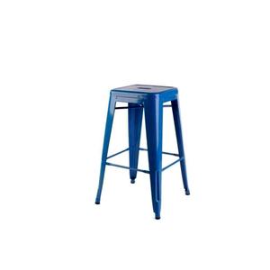 Tabouret en fer forgé bleu foncé, tabouret de jardin en plastique antidérapant pour le jardin et la maison, coloré - Product Image 2