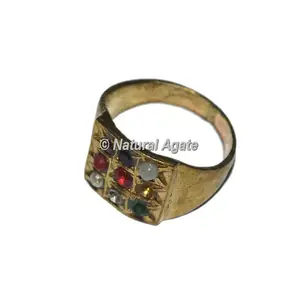 9 Stone Golden Chakra Ring