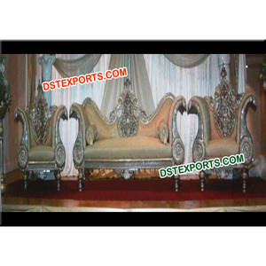 Canapé en métal sculpté pour mariage, ensemble de canapés de Style asiatique, d'asie du sud, 6 pièces - Product Image 1