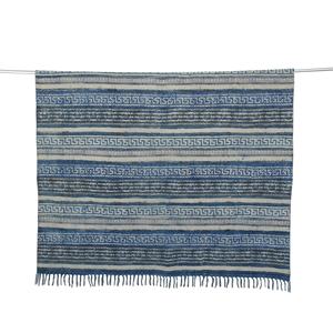 พรมพิมพ์ลายบล็อกไม้5x8ฟุตขนาดใหญ่สีครามโบราณสำหรับย้อมผักพรมปูพื้นแบบทอด้วยมือแบน - Product Image 5