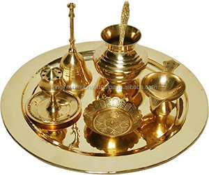 Pooja Thali de acero inoxidable - Product Image 1