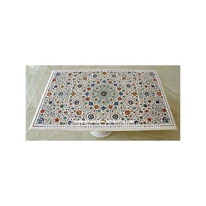 Très belles plaques de table à manger en incrustation blanche - Product Image 1