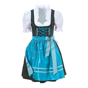 Celemek Drindl Desain Kustom Tracten Oktoberfest Bavaria Tradisional Dirndl untuk Wanita (Pakaian Oktoberfest)