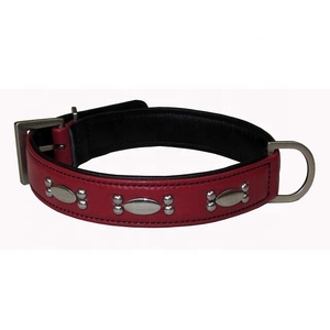 Napa, elegante correa ecológica para mascotas, Collar de perro de cuero acolchado de piel de oveja suave con remache decorativo de patrón sólido para todas las estaciones - Product Image 1