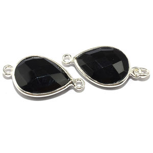 Vente en gros bijoux inde Onyx noir connecteur en argent Sterling 925 pierres précieuses bijoux en argent Sterling - Product Image 4