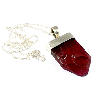Délicat Fantaisie Forme Rouge Onyx 925 Collier En Argent Sterling Pierre Bijoux En Argent De Mode Bijoux En Argent - Product Image 1