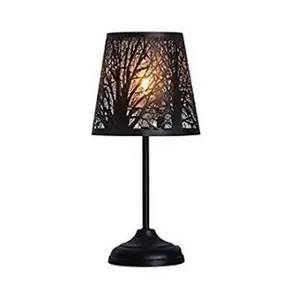 Vente en gros de brûleurs d'encens aromatiques électriques au design d'arbre Lampes à brûleurs à mazout parfumées Woodland Lampe de table décorative en fer noir