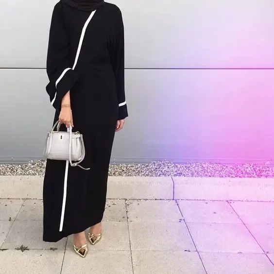 Phong Cách Mới Phụ Nữ Abaya 2023 Hồi Giáo Quần Áo Màu Đen Nida Hồi Giáo Váy Mặc Khiêm Hề