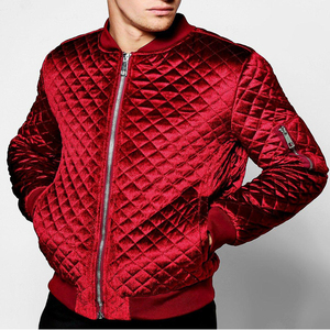 La última chaqueta bomber de invierno de secado rápido a prueba de viento acolchada de lona de piel sintética para Hombre | Color y diseño personalizados - Product Image 1