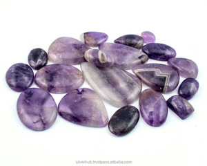 Cabujón de ágata de encaje de amatista de tamaño libre natural Forma mixta semipreciosa Lote de piedras preciosas sueltas Cristal ovalado y cabujón de ágata - Product Image 2