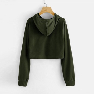 Femmes Hiver Automne Sweat à capuche avec cordon de serrage Sweat à capuche Pull Pull Crop Top - Product Image 3