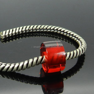 Synthetic <b>Red</b> hydro 14x8x5mm smooth tire <b>beads</b> Gemstone big hole <b>beads</b> for bracelet - IG0129 - Product Image 2