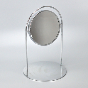 Espejo de escritorio de doble cara, forma redonda, cromado - Product Image 2