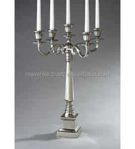 Candelabros de plata de cinco brazos de diseño clásico para bodas, vacaciones, fiesta, decoración, centros de mesa, candelabros de suelo - Product Image 1