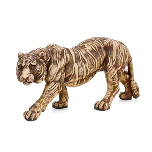 Handmade Polyresin Tiger Sculpture for Decor