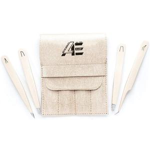 Profesional pinzas paquete de 4 pinzas de pelo encarnada removedor de tratamiento de la forma de la ceja pinzas con el caso - Product Image 1