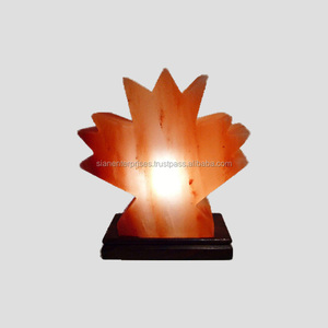 โคมไฟเกลือหิมาลายันแกะสลักที่ดีที่สุดทำด้วยมือใบเค็มสำหรับตกแต่งห้องและธุรกิจฟอกอากาศ - Product Image 4