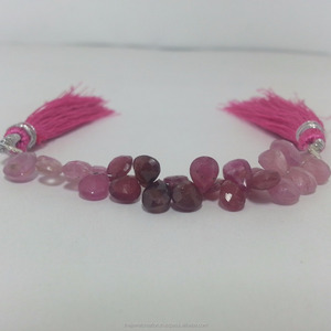 Hilo de cuentas de piedras preciosas Briolette de pera facetada de rubí Natural de 4mm y 6mm de fabricante mayorista a precio de distribuidor Pida ahora Alibaba - Product Image 1