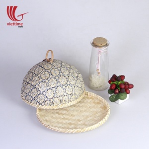 Tente alimentaire ronde en bambou, parapluie, couverture alimentaire tissée - Product Image 4