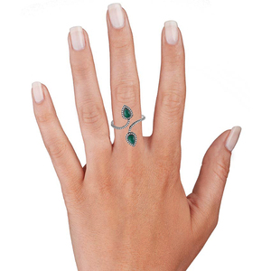 Anillo de Plata de Ley 925 con gemas de diamante, joyería de moda - Product Image 2