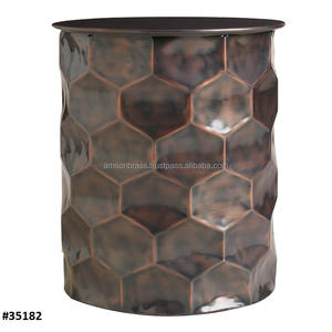 Mesa de Centro de Latón con Acabado Antiguo, de Metal y Aluminio Martillado, para Decoración del Hogar, Hotel, Sala de Estar - Product Image 6