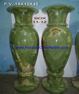 Vases à fleurs en marbre onyx vert foncé - Product Image 5