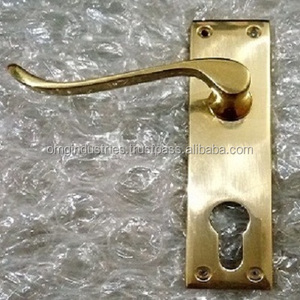 OMG các ngành công nghiệp Victorian Scroll Brass cửa xử lý khóa đồ nội thất phần cứng cửa đòn bẩy xử lý với tấm - Product Image 3
