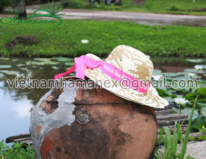 New Fashion Plain <b>Floppy</b> Natural Palm Leaf and Seagrass Straw <b>Hat</b> Customized Accessories Included - Product Image 1